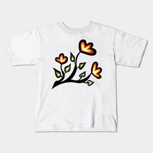 Four Directions Beadwork Flower Indigenous WAWEZHI CANADA Kids T-Shirt